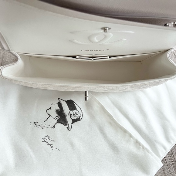 1️⃣3️⃣5️⃣0️⃣0️⃣ CHANEL Classic White Caviar Medium Bag - Picture 14 of 16